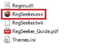 『RegSeeker.exe』をクリック