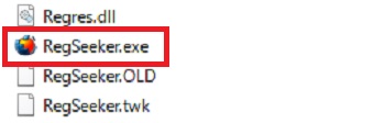 『RegSeeker.exe』をクリック