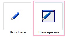 「flvmdi.exe」ファイルと「flvmdigui.exe」ファイル