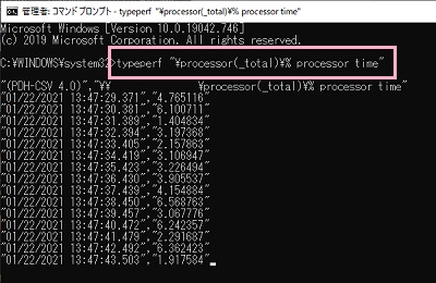 CPU使用率を確認するコマンド