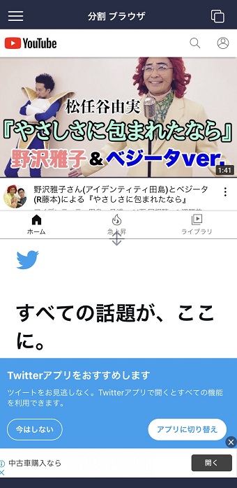 2画面ブラウザ - 動画みながらWeb検索