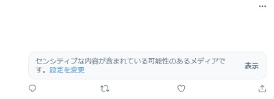「センシティブな内容が含まれている可能性のあるメディアです。」の表示