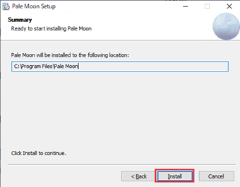 [Install]をクリック