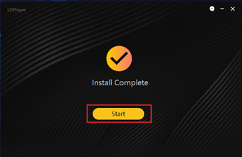 「Install Complete」の画面の[Start]をクリック