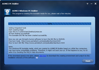 Finishボタンをクリック