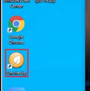 Uncheckyのショートカットをクリック