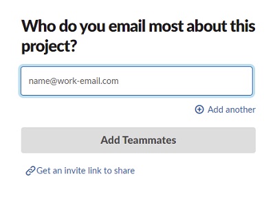 「What’s a project your team is working on?」の画面