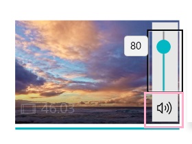 スピーカーアイコンをクリックして音量バーを表示
