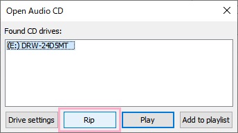 「Rip」をクリック