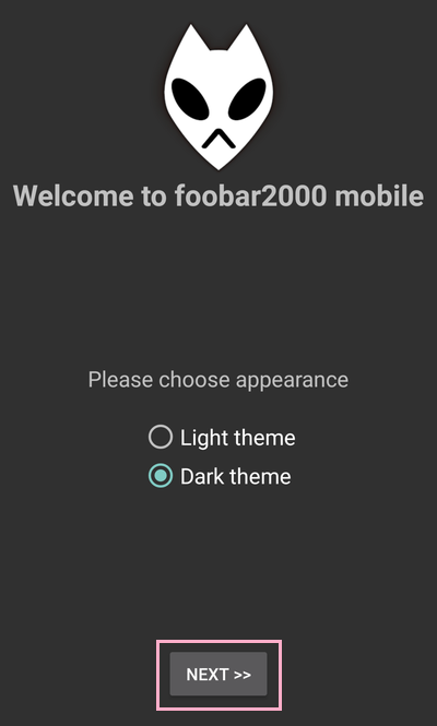 テーマを選択し、「NEXT」をタップ