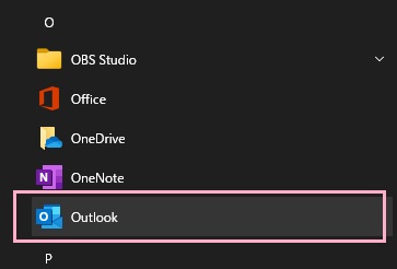Ctrlキーを押しながらOutlookをクリック