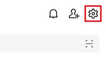 右上の歯車をタップ