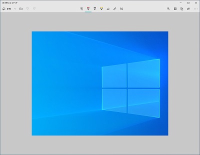 スクリーンショットが表示された「切り取り&スケッチ」ウィンドウ