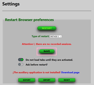 「SAVE」ボタンをクリック