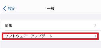 『ソフトウェア・アップデート』をタップ
