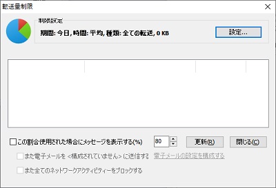 メニュー「転送量の制限」