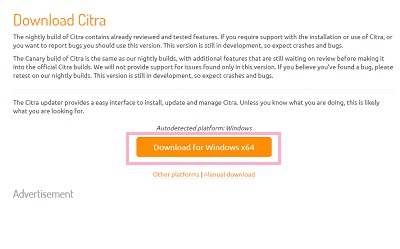 「Download for Windows x64」ボタンをクリックし