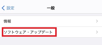 『ソフトウェア・アップデート』をタップ