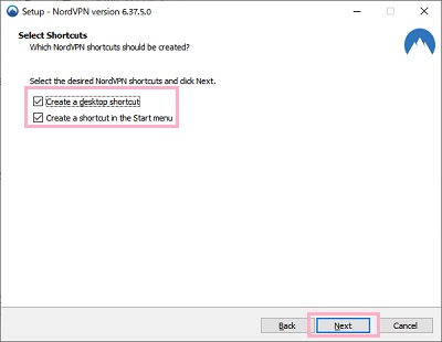 オプションを選択し「Next」→「Install」の順にクリック