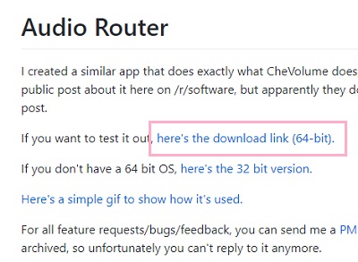 「here's the download link(64-bit).」をクリック