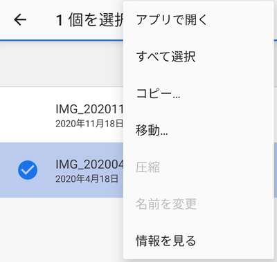 隠したいファイルを先程作成したフォルダに移動
