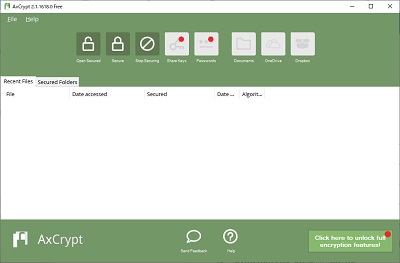 AxCryptの起動画面