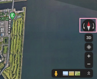 コンパスの矢印をクリック