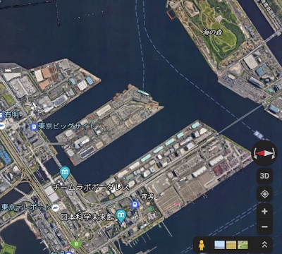 押した矢印の方向へ90度回転した地図画像