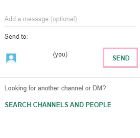 「SEND」をクリック