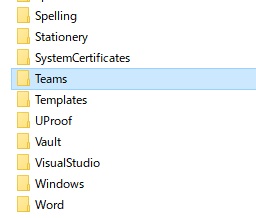 「C:\Users\<ユーザー名>\AppData\Roaming\Microsoft」フォルダ