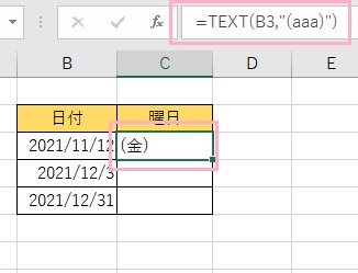 ダブルクォーテーション内に括弧を入力した例