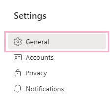 「General」をクリック