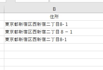 テキストを全角から半角に変更することができた