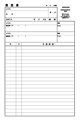 履歴書テンプレート