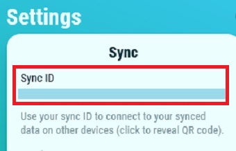 Sync IDをコピー