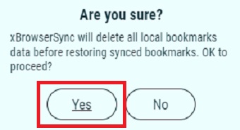 『Yes』をクリック