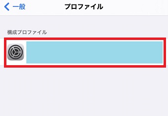 削除したいプロファイルをタップ