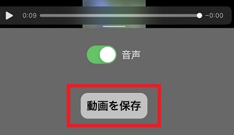 『動画を保存』をタップ