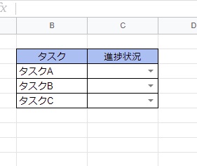 セルにプルダウンメニューが作成された