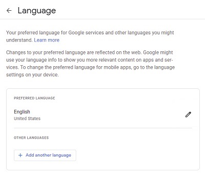 英語表記になってしまった画面