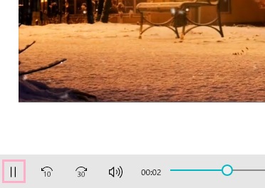 一時停止ボタンをクリック