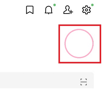 自分のアイコンをタップ