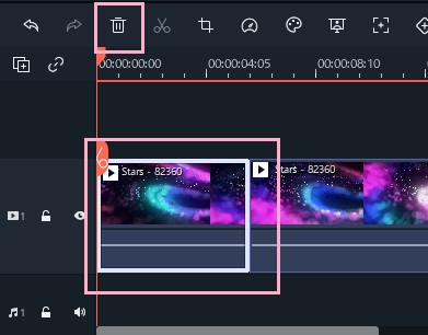 不要なシーンをクリックし、「削除」ボタンをクリック