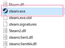 「steam.exe」を右クリック