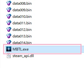 ファイル名の末尾が.exeのものを右クリックし、メニューから「プロパティ」をクリック