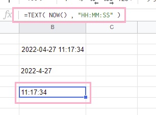 時:分:秒のみを表示