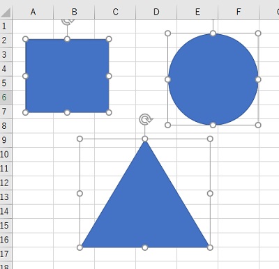 図形をまとめて全選択できた