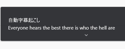 自動字幕起こし表示