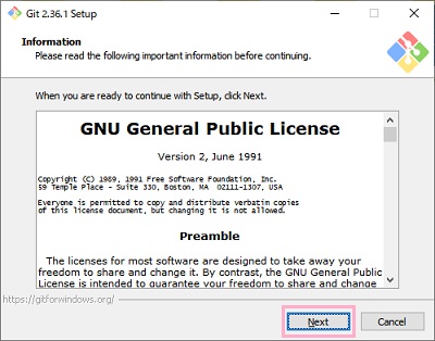 「Next」をクリック