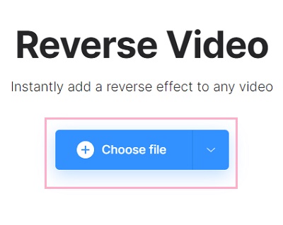 「Choose file」に動画ファイルをドラッグ&ドロップ